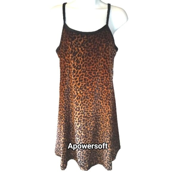Leopard Print Slip Dress - Picture 1 of 5
